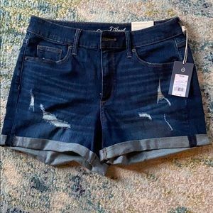Women's High-Rise Distressed Jean Shorts. Size 10